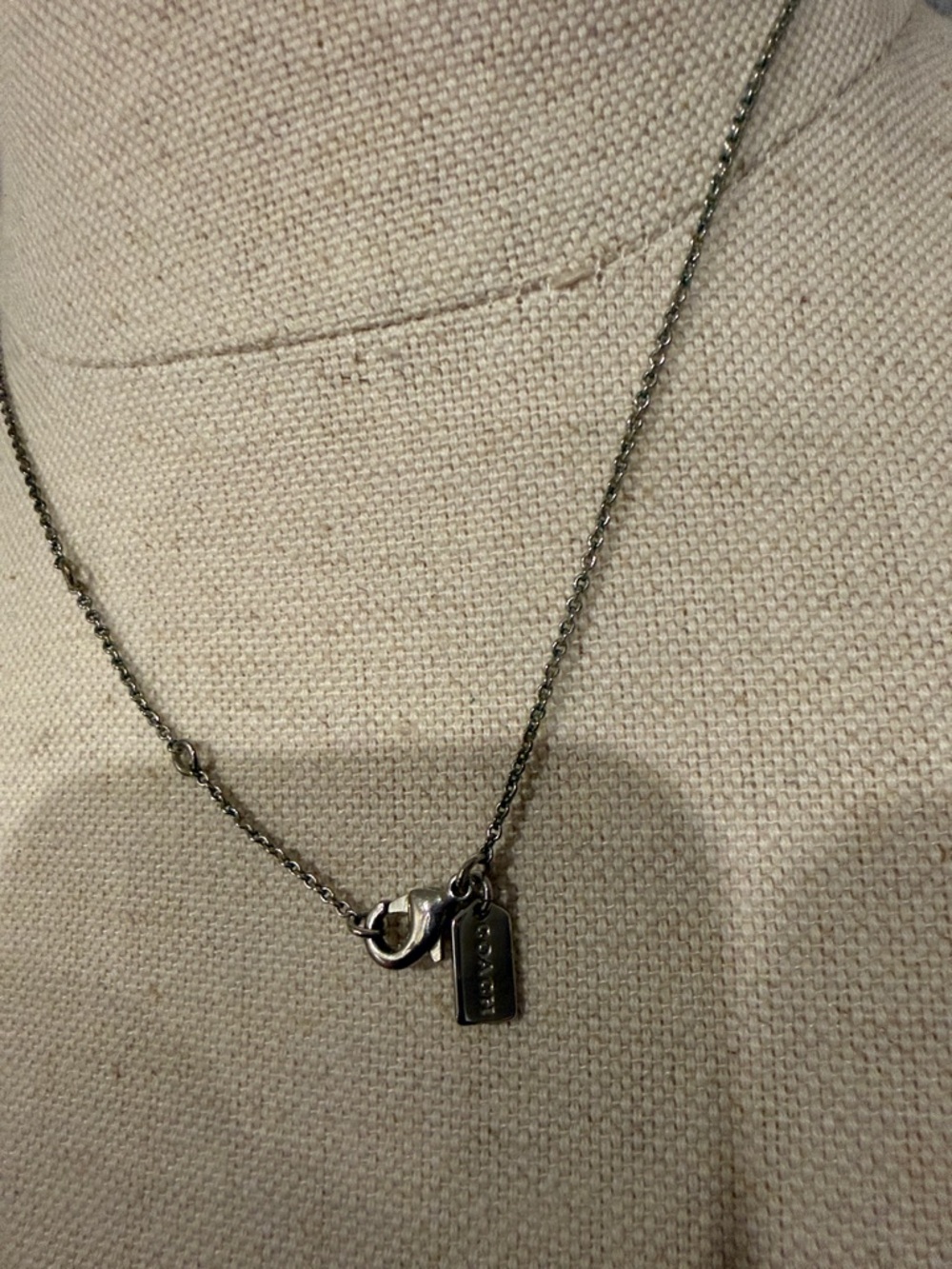 COACH Silver Floral Branch Pendant Necklace - Women Jewelry - Picture 2 of 4